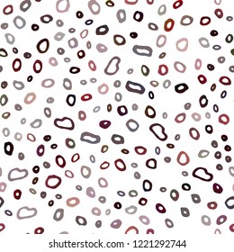 Light Red vector seamless template with spots. Modern abstract illustration with colorful water drops. Trendy design for wallpaper, fabric makers.