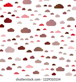 Light Red vector seamless template with sky, clouds. Illustration with abstract gradient clouds. Design for textile, fabric, wallpapers.