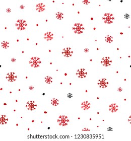 Light Red vector seamless template with ice snowflakes. Colorful snowflakes with gradient on abstract background. Pattern for trendy fabric, wallpapers.