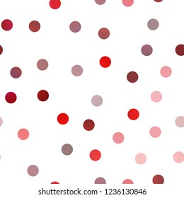 Light Red vector seamless template with circles. Illustration with set of shining colorful abstract circles. Beautiful design for your business natural advert.