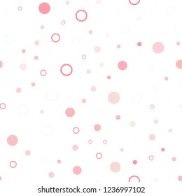 Light Red vector seamless template with circles. Blurred bubbles on abstract background with colorful gradient. Template for business cards, websites.