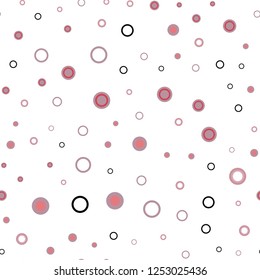Light Red vector seamless template with circles. Illustration with set of shining colorful abstract circles. Pattern for design of window blinds, curtains.