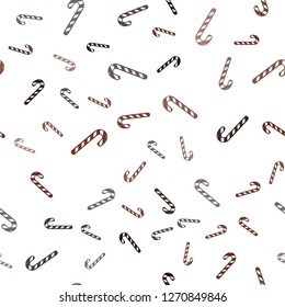 Light Red vector seamless template with sweet christmas sticks.