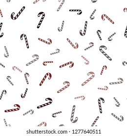 Light Red vector seamless template with sweet christmas sticks.