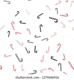 Light Red vector seamless template with sweet christmas sticks.