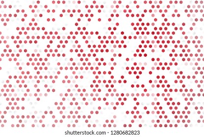 Light Red vector seamless template in hexagonal style. Illustration of colored hexagons on white surface. Pattern for trendy fabric, wallpapers.