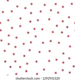 Light Red vector seamless template with ice snowflakes. Shining colorful illustration with snow on abstract template. Template for business cards, websites.