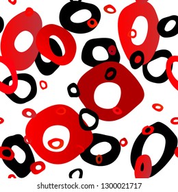 Light Red vector seamless template with spots. Modern abstract illustration with colorful water drops. Design for textile, fabric, wallpapers.