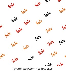 Light Red vector seamless template with selling words. Illustration with signs of sales on abstract template. Template for season sales, shopping ads.