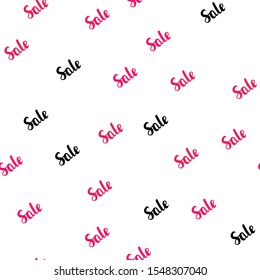 Light Red vector seamless template with selling words. Illustration with signs of sales on abstract template. Backdrop for super sales on Black Friday.
