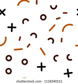 Light Red vector seamless texture with elements of lines. Decorative abstract design of repeating lines, circles. Pattern for design of fabric, wallpapers.