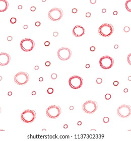 Light Red vector seamless texture with disks. Beautiful colored illustration with blurred circles in nature style. Pattern can be used for beautiful websites.