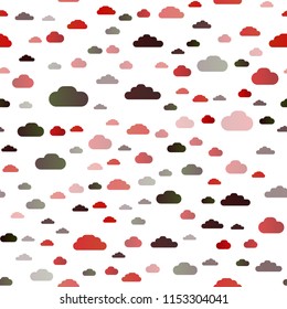 Light Red vector seamless texture with cloudy sky. Illustration with abstract gradient clouds. Template for business cards, websites.