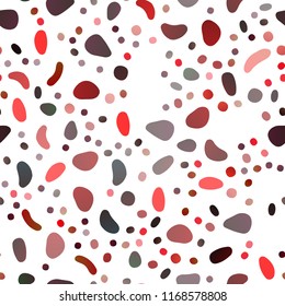 Light Red vector seamless texture with disks. Glitter abstract illustration with blurred drops of rain. Pattern for trendy fabric, wallpapers.