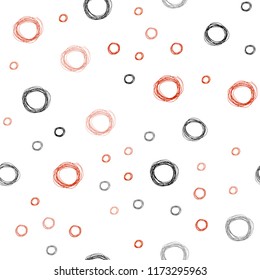 Light Red vector seamless texture with disks. Blurred decorative design in abstract style with bubbles. Pattern can be used for futuristic ad, booklets.