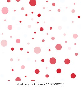 Light Red vector seamless texture with disks. Blurred bubbles on abstract background with colorful gradient. Template for business cards, websites.