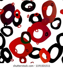 Light Red vector seamless texture with disks. Abstract illustration with colored bubbles in nature style. Trendy design for wallpaper, fabric makers.