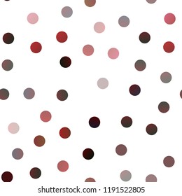 Light Red vector seamless texture with disks. Glitter abstract illustration with blurred drops of rain. New design for ad, poster, banner of your website.
