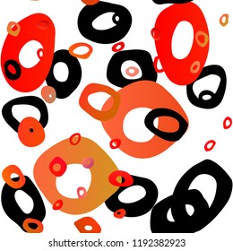 Light Red vector seamless texture with disks. Illustration with set of shining colorful abstract circles. Trendy design for wallpaper, fabric makers.