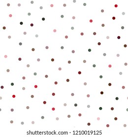 Light Red vector seamless texture with disks. Glitter abstract illustration with blurred drops of rain. Completely new template for your brand book.