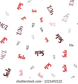Light Red vector seamless texture with selling prices 40 %. Colorful set of  percentage signs in simple style. Design for business ads, commercials.
