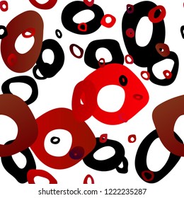 Light Red vector seamless texture with disks. Illustration with set of shining colorful abstract circles. Template for business cards, websites.