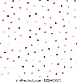 Light Red vector seamless texture with disks. Blurred decorative design in abstract style with bubbles. Beautiful design for your business natural advert.