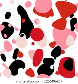 Light Red vector seamless texture with disks. Blurred decorative design in abstract style with bubbles. Pattern for trendy fabric, wallpapers.