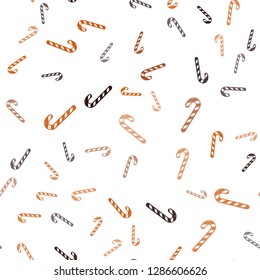 Light Red vector seamless texture with xmas sweets, candies.