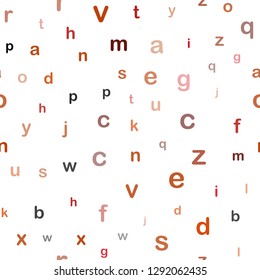Light Red vector seamless texture with ABC characters. Shining illustration with ABC symbols on abstract template. Texture for window blinds, curtains.