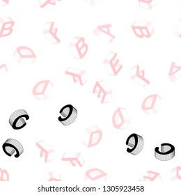 Light Red vector seamless texture with 3D ABC characters. Abstract illustration with 3D ABC symbols. Pattern for design of fabric, wallpapers.
