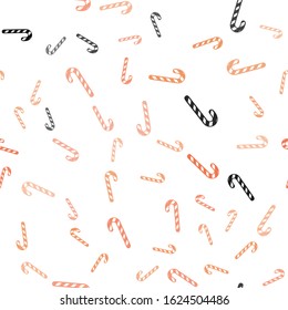 Light Red vector seamless texture with xmas sweets, candies.