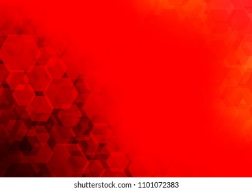 Light Red vector shining hexagonal background. hexagonal geometric sample with gradient.  The best hexagonal design for your business.