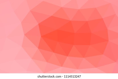 Light Red vector shining hexagonal shining triangular. Creative geometric illustration in Origami style with gradient. Brand new style for your business design.