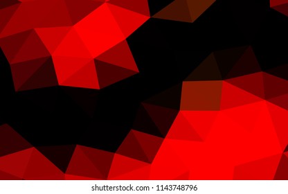Light Red vector shining hexagonal shining triangular. Creative illustration in halftone style with gradient. The polygonal design can be used for your web site.