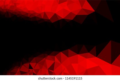 Light Red vector shining hexagonal pattern. Shining illustration, which consist of triangles. Brand new style for your business design.