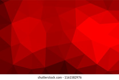 Light Red vector shining hexagonal template. Triangular geometric sample with gradient.  Triangular pattern for your business design.