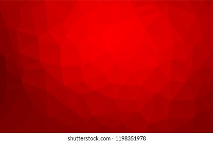 Light Red vector shining hexagonal background. Geometric illustration in Origami style with gradient.  The template can be used as a background for cell phones.