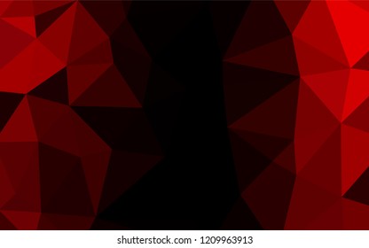 Light Red vector shining hexagonal background. Creative illustration in halftone style with gradient. Triangular pattern for your business design.