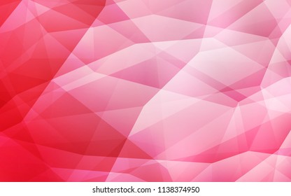 Light Red vector shining triangular backdrop. Glitter abstract illustration with an elegant triangles. Best triangular design for your business.