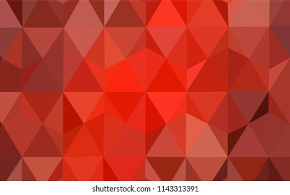Light Red vector shining triangular cover. Creative illustration in halftone style with triangles. Brand new style for your business design.