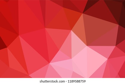 Light Red vector shining triangular backdrop. Creative illustration in halftone style with triangles. Brand new style for your business design.