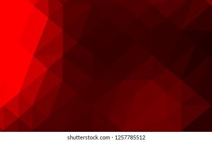 Light Red vector shining triangular background. A vague abstract illustration with gradient. Triangular pattern for your business design.