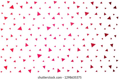 Light Red vector  shining triangular background. Glitter abstract illustration with an elegant triangles. Triangular pattern for your design.