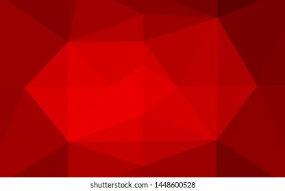 Light Red vector shining triangular pattern. Shining illustration, which consist of triangles. Textured pattern for background.