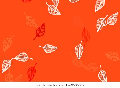 Light Red vector sketch cover. Smart decorative design in natural style with leaves. A new texture for your design.