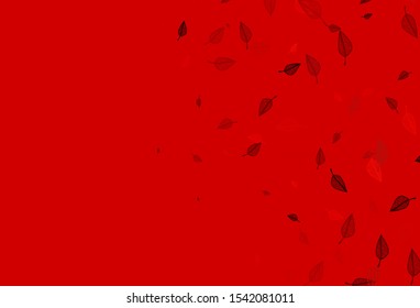 Light Red vector sketch pattern. A vague abstract illustration with leaves in doodles style. Pattern for coloring books and pages for kids.