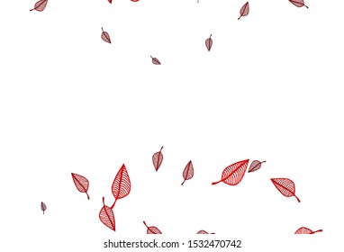 Light Red vector sketch template. Sketchy doodles with colorful gradient leaves. Brand new style for your business design.