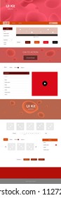 Light Red vector style guide with bent lines. Creative illustration in halftone marble style with gradient. This sample is for your landing page.