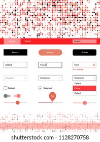 Light Red vector style guide with circles. Decorative ui kit design in abstract style with colorful dots. This sample is for your landing page.